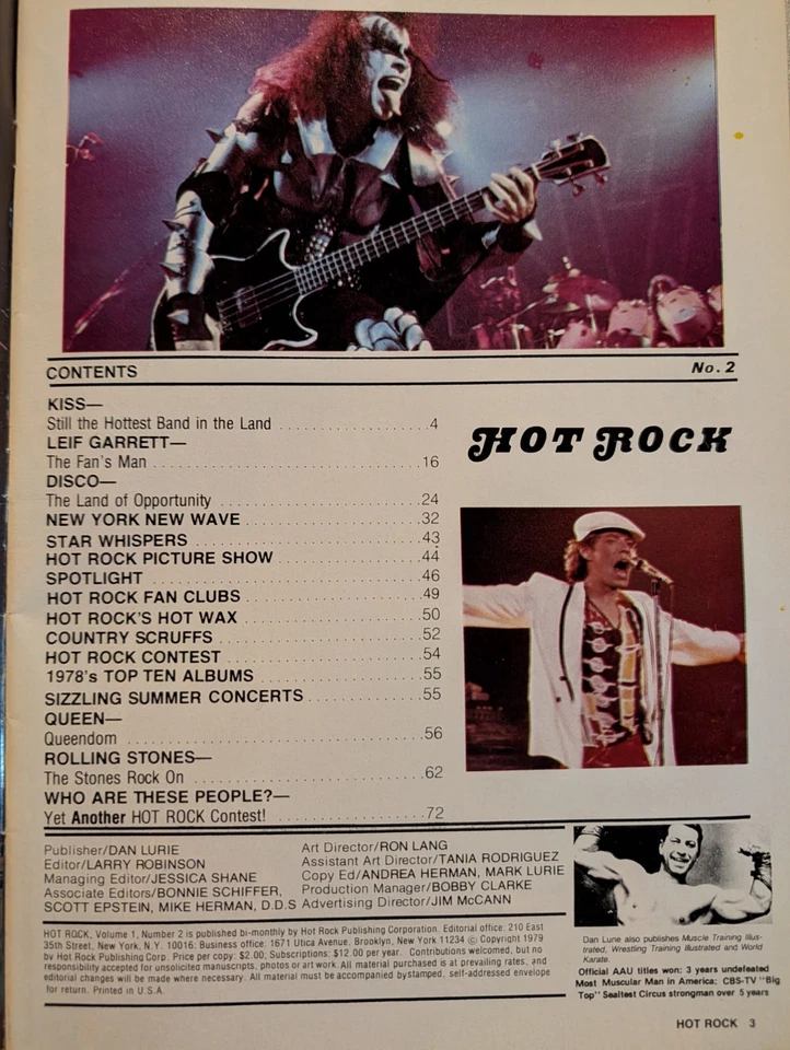Hot Rock Superstars Magazine January 1979 KISS, Queen, Stones, Huge KISS Poster  - Image 3 of 4