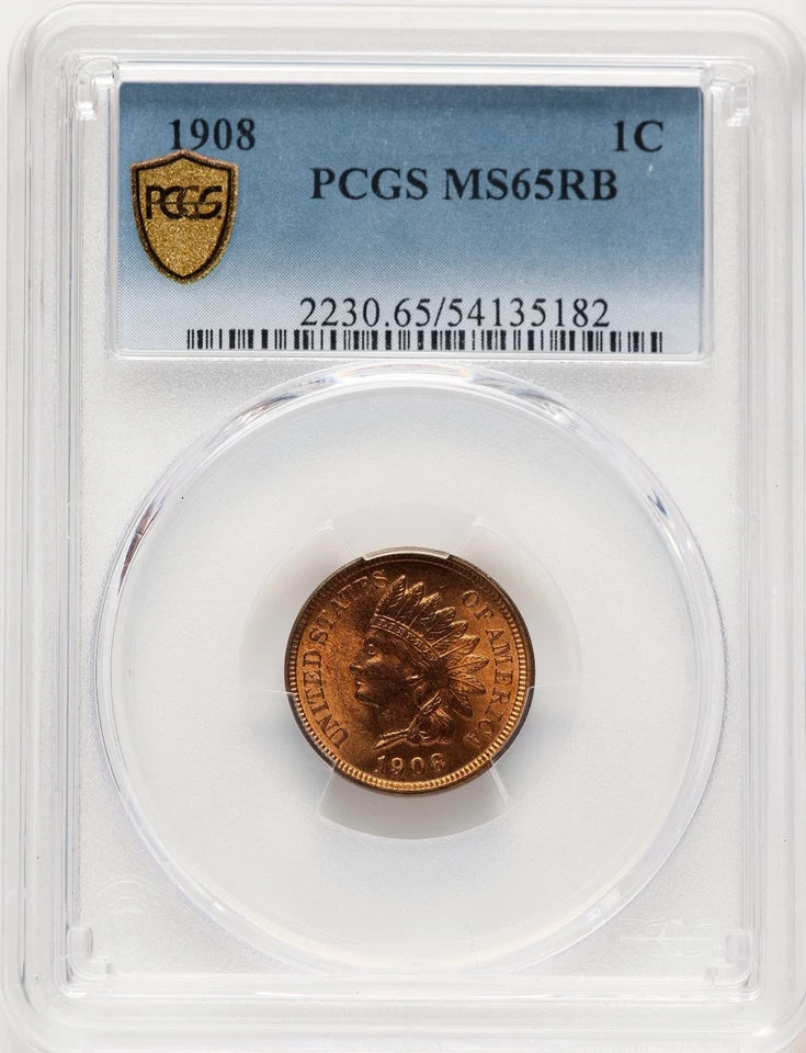 1908 Indian Cent - PCGS MS65RB - BLAZING RED COLOR - LOOKS FULL RED! VERY PQ! - Image 3 of 4