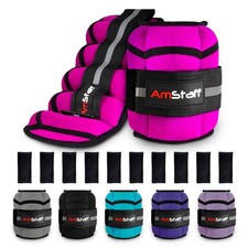 AmStaff Fitness Adjustable Ankle Weights 1 Pair 2 4 6 8 10 Lbs Leg Weight Straps