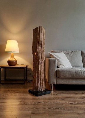 Treibholz Stehlampe / Handarbeit / Altholz / rustikal / 25x25x93cm