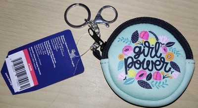 baagl Geldbörse Portemonnaie rund Girl Power Blumen mint türkis floral Karabiner