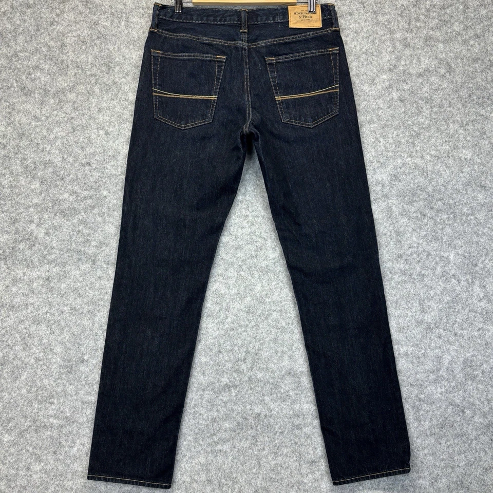 Abercrombie & Fitch Skinny Jeans W32” L32” Darkwash Blue Mens button fly pant - Image 2 of 4