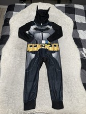 Batman Kids Size 6 One Piece Zip Up Pajamas Flame Resistant New