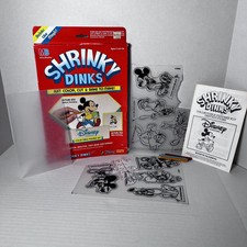 Used Disney Mickey Mouse Shrinky Dinks Collectible Figures Kit MB 1988 Vintage