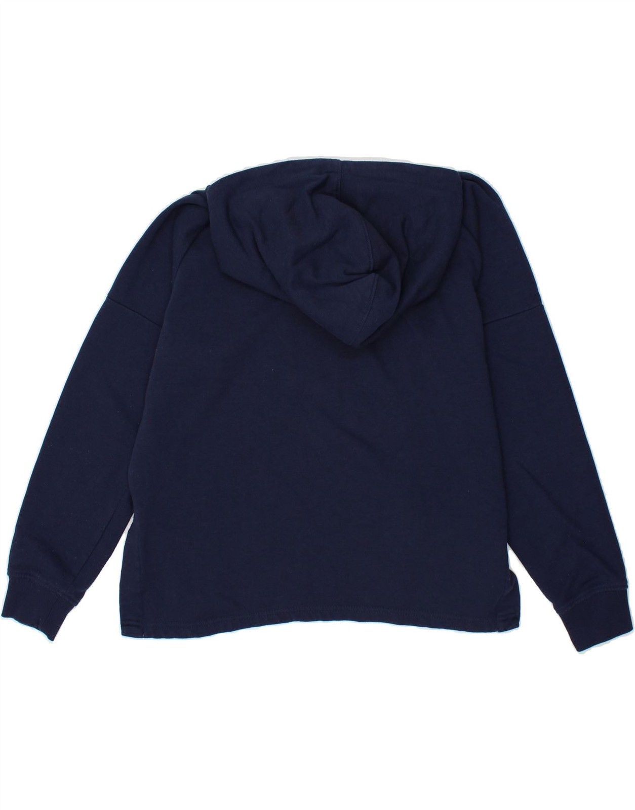 FILA maglione donna oversize grafica con cappuccio UK 10 piccolo blu navy cotone QN04