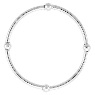 925 Sterlingsilber 4 Abschnitt Perlen Stretch Baby Armreif Armband 1/8 Zoll breit