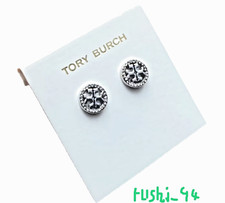 Tory Burch Miller Silver Zircon Double T Logo...