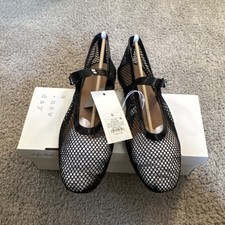 A New Day Mesh Straps Black Round Toe Flat Mary Jane Casual Shoes Women 9