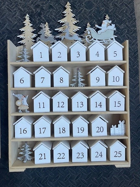 Wooden Advent Calendar Reusable 25 "treat" Drawers Christmas Countdown Lot of 2 - Image 2 of 4