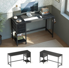 Computer Desk with 2 Drawers, 40 Inch Small Home Office Desk Study Writing Table