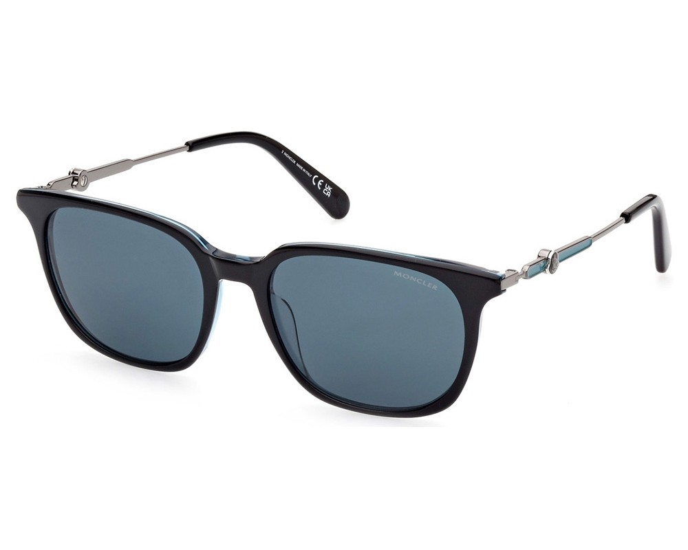 Authentic MONCLER ML0225 05V Shiny Black and Transp Blue w/Blue