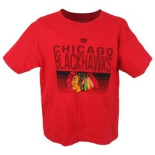 NWT Old Time Hockey Chicago Blackhawks Logo Red Youth Tee Cotton NHL Official
