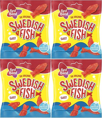 4x Swedish Fish The Original Süßigkeiten 100g keine Künstlichen Farben