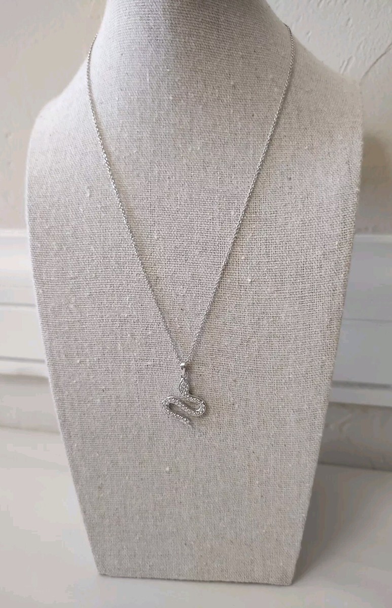 【natu♪＊】SWAROVSKI Snake ネックレス Snake pendant, Mixed cuts, Year of the Snake, White, Rhodium