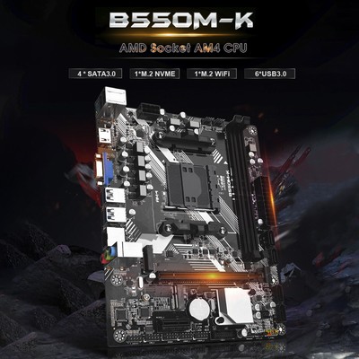 B550M-K Computer-Motherboard AM4-Protokoll M.2-Festplatte Ryzen 3-5 Generation