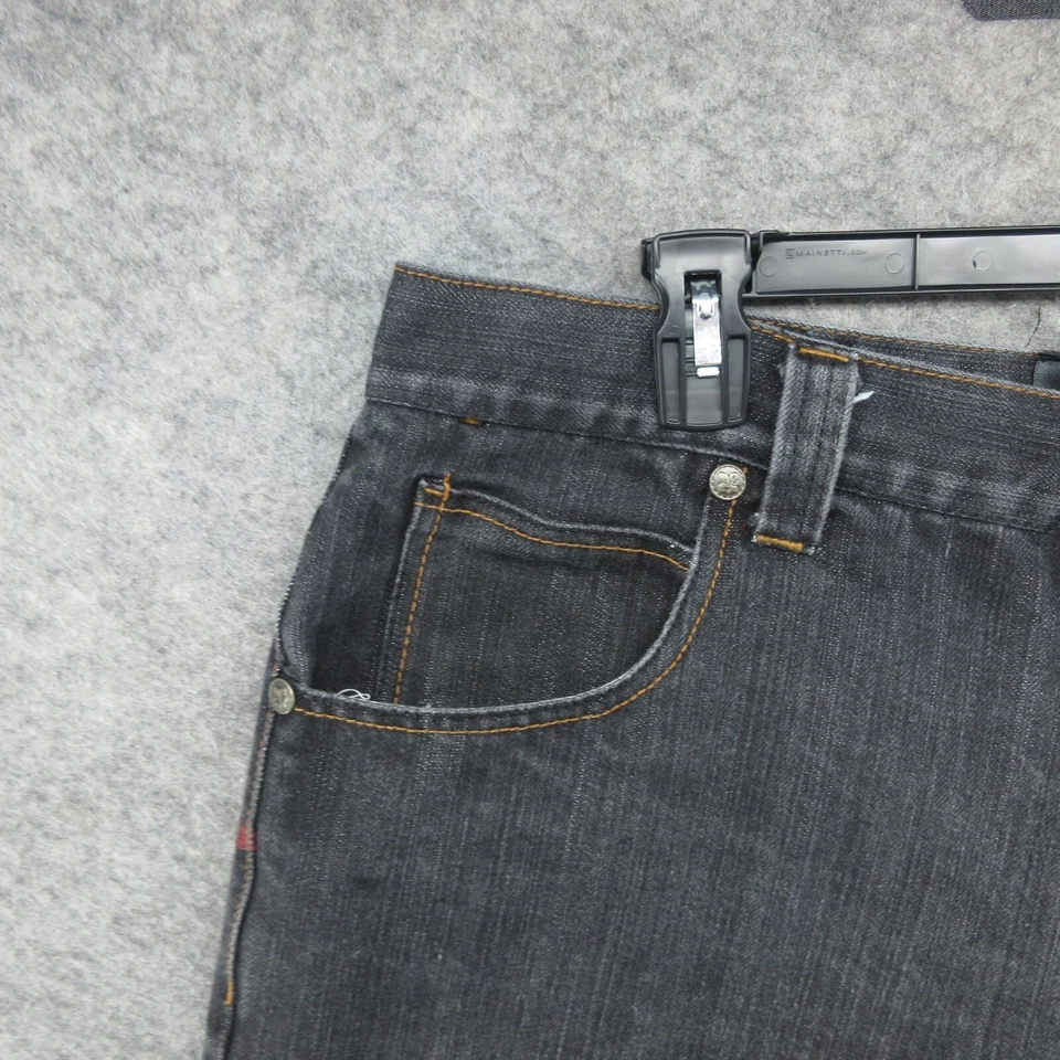 VTG Raw Blue Shorts Mens 36 Black 14" Skater Hip Hop Wings Y2K Denim Jorts - Image 3 of 4