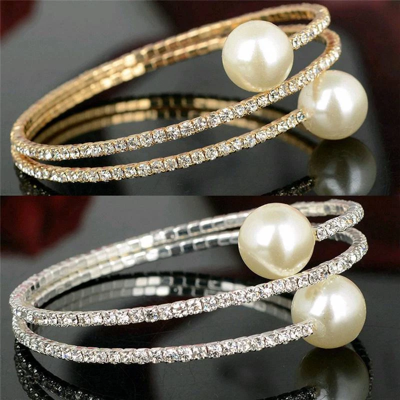 Dazzling Gold Plated Mother Of Pearl And AD Bracelet