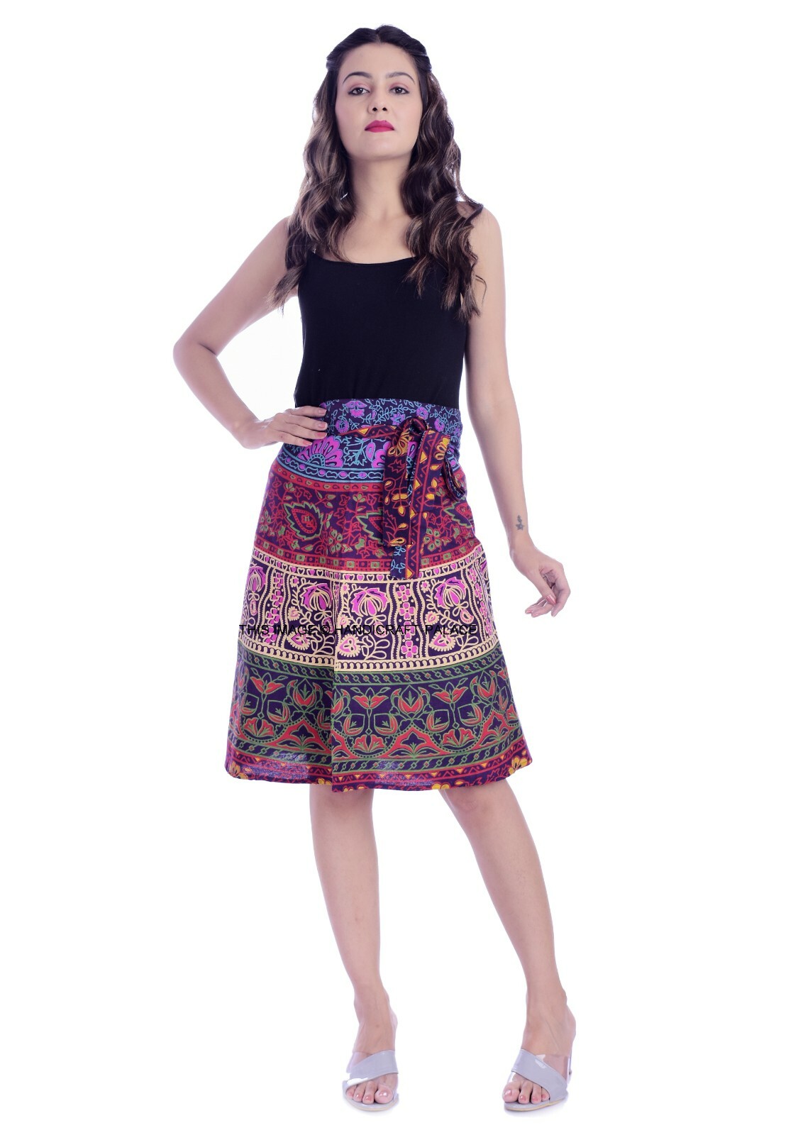 Tradicional Étnico Mandala Hippie Bohemio Vientre Baile Tiras Falda Maxi Indio