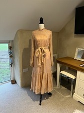 Zimmermann Long Sleeve Metallic Polka Dot Dress - Pink/Rose Gold