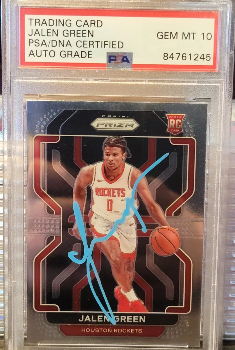 Houston Rockets Jalen Green Autographed Rookie Prizm Card PSA Auto 10 Grade