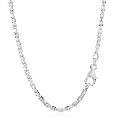 45cm Massive Ankerkette 925er Sterlingsilber Kette Diamantiert 2,0mm 7,7g 8949