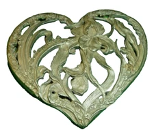 Rawcliffe Pewter Potpourri Bowl Jar Lid Only  Iris Flower Heart Lid 1989