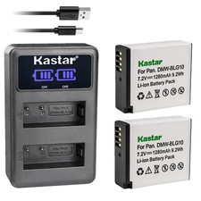 Kastar 2 Battery  Charger for Panasonic DMW-BLG10 BLG10E DMW-BLE9 Leica BP-DC15