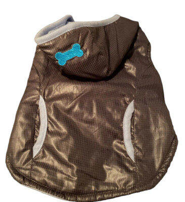 Dog Puff Jacket Cat Coat Vest Parka Hoodie Gray Blue Lined Bone Small Terrier