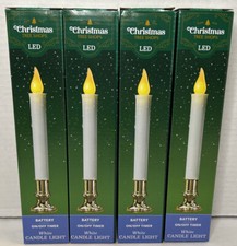 Set of 4 White Window Candles Light LED Bulb Christmas - Requires AA Batteries