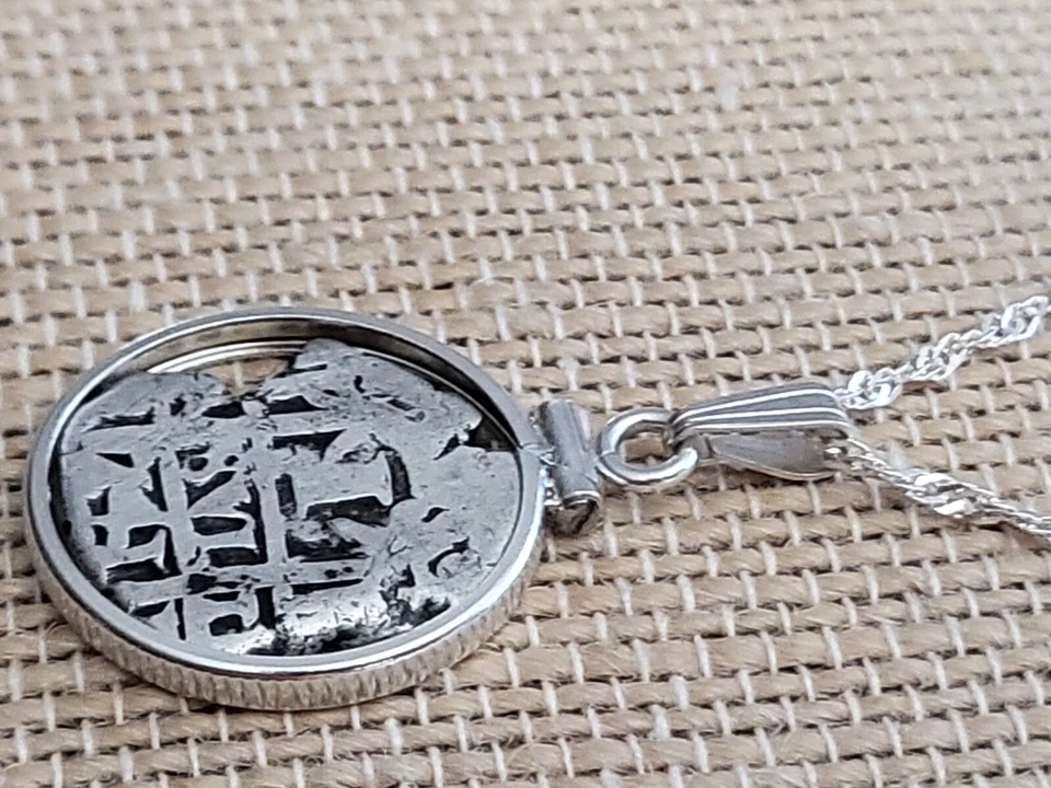 Auténtico Collar Moneda Cob Plata Real Naufragio Pirata Colonial Español 1 Foto 4 de 4