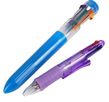 Ballpoint Pen Pens Multi Coloured School Home Office Kids Fun Writing Tools 2pc