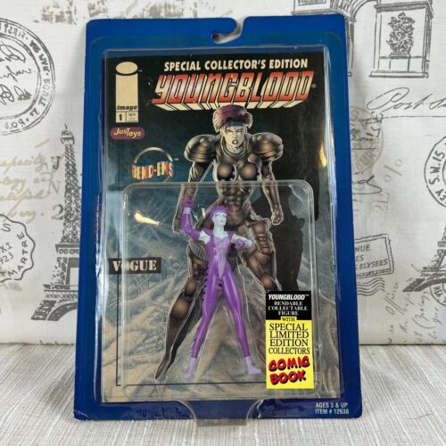 Youngblood Vogue Bendable Action Figure With Comic Book JusToys 1995 Brand New - 第 1/2 張圖片