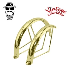 Original Vintage Lowrider 20" Flared Adjustable GOLD Bicycle DuckTail Fender Set