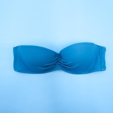 Victorias Secret Blue 34B Strapless Swim Padded Bandeau Bikini Top Swimsuit NEW