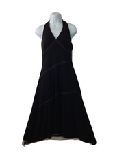 Zinc Black Sheath Dress Halter Asymmetrical Hem Size M USA MADE - Slim Fit
