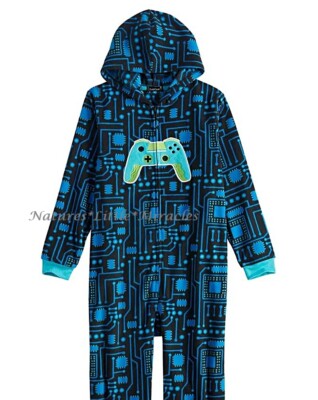 Video Game One Piece Pajamas Size 4-5 Boys Union Suit Gamer