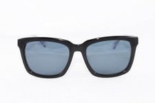New Cole Haan Women's Sunglasses Square CH6006 001 Black w/Blue lens Size 56mm