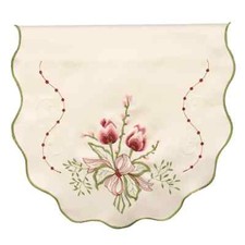 Bestickte Tulpe Stuhllehne Blumendesign cremefarben 24" x 16" Sekunden