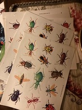 Vintage Hallmark Stickers Bugs 15 Sheets 1992