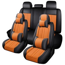 Nappa Leather Full Set 5-seat Car Seat Covers Auto Interior Protectors Universal