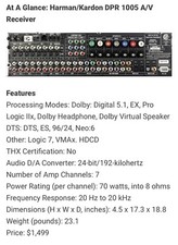 hardon kardon 1005 DPR A/V