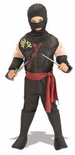 Ninja Boy Warrior Deluxe Muscle Fancy Dress Up Halloween Toddler Child Costume