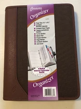 At-A-Glance Zippered Organizer 5 1/2 x 8 1/2 Brown - New