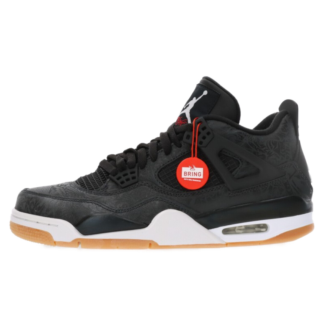 NIKE AIR JORDAN 4 RETRO SE LASER BLACK GUM HIGH TOP SNEAKERS US 9 