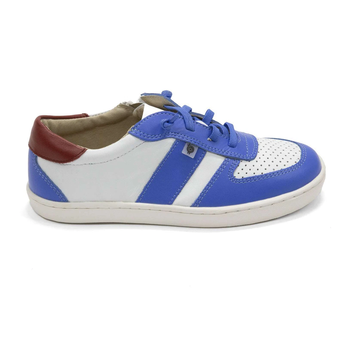 Boys Shoes Old Soles Path Finder Leather Casual Slip On White Blue Sneaker NEW
