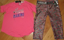 Under Armour Legend in the Making top  capris crop leggings NWT girls' XL YXL