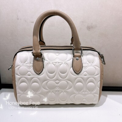 NWT Coach Mini Rowan Crossbody Bag In Blocked Signature Leather