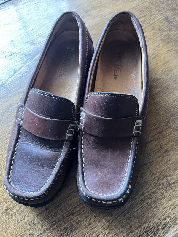 Dexter USA Made Brown Leather  Slip On Loafer Shoe Women 7.5 M Vintage