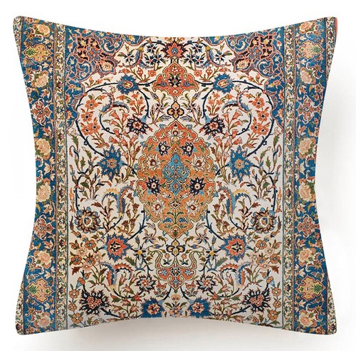Alphabet Monogram Throw Pillow Cover | Letter A-Z, Double-Sided, 18x18 Inches | Blue Geometric Pattern By Polytran
