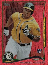 2014 Topps #27 Michael Choice Red Foil Oakland Athletics